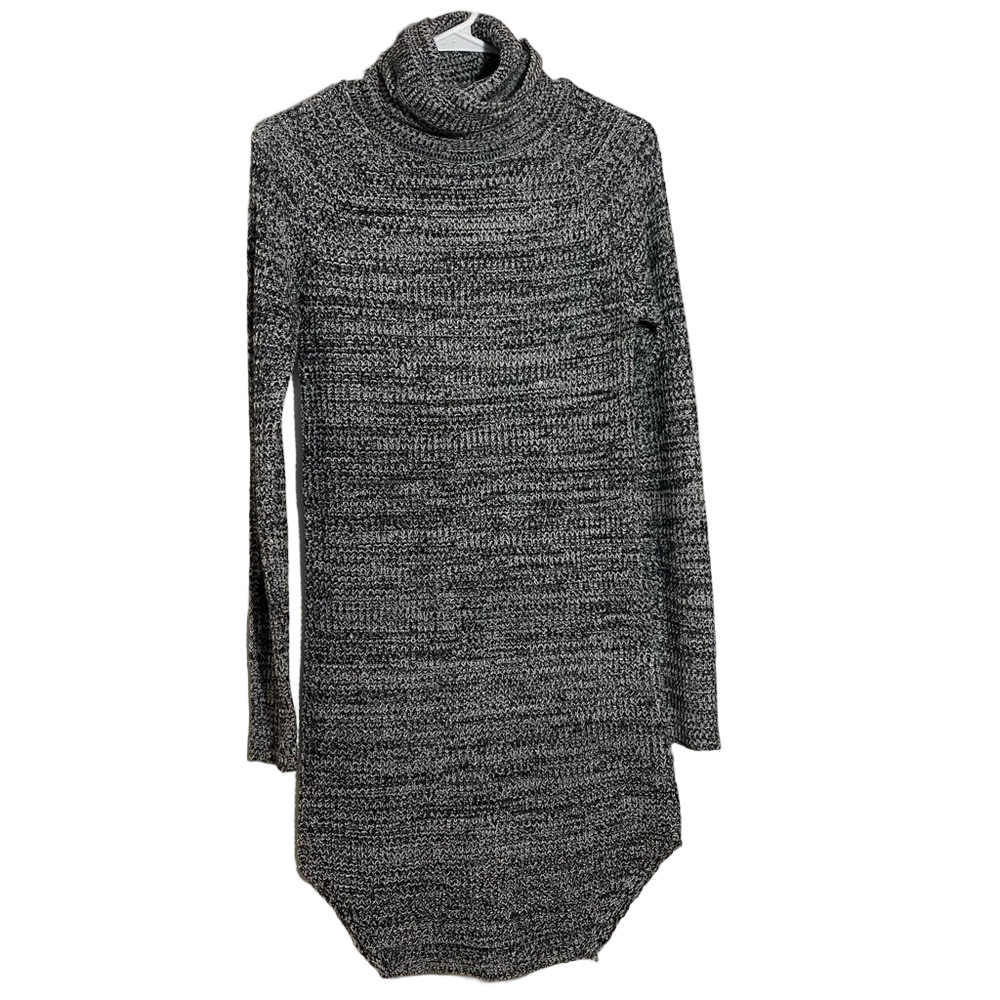 🎈Revamped black grey turtleneck long sleeves bodycon knit  dress size S